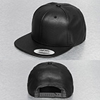 Snapback Cap Full Leather Imitation in schwarz Snapback Cap Full Leather Imitation in schwarz