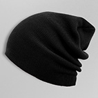 Beanie Basic Flap Long in schwarz Beanie Basic Flap Long in schwarz
