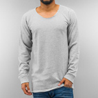 Pullover Long Open Edge Terry in grau