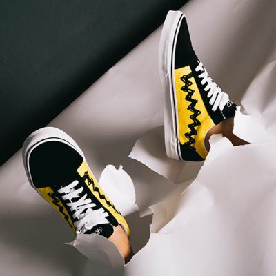 Vans & Peanuts_Snoopy Sneaker in gelb-schwarz