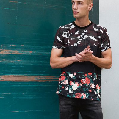 Criminal Damage Shirt mit Camouflage Muster und Blumenmuster