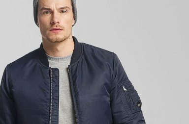Vintage Industries blaue Bomberjacke